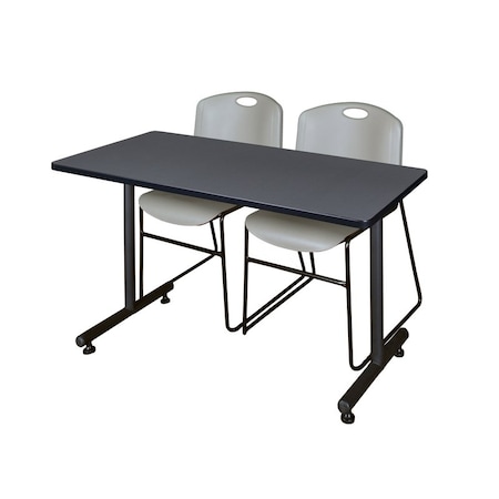 Kobe Rectangle Tables > Training Tables > Kobe Training Table & Chair Sets, 48 W, 30 L, 29 H, Grey MKTRCT4830GY44GY